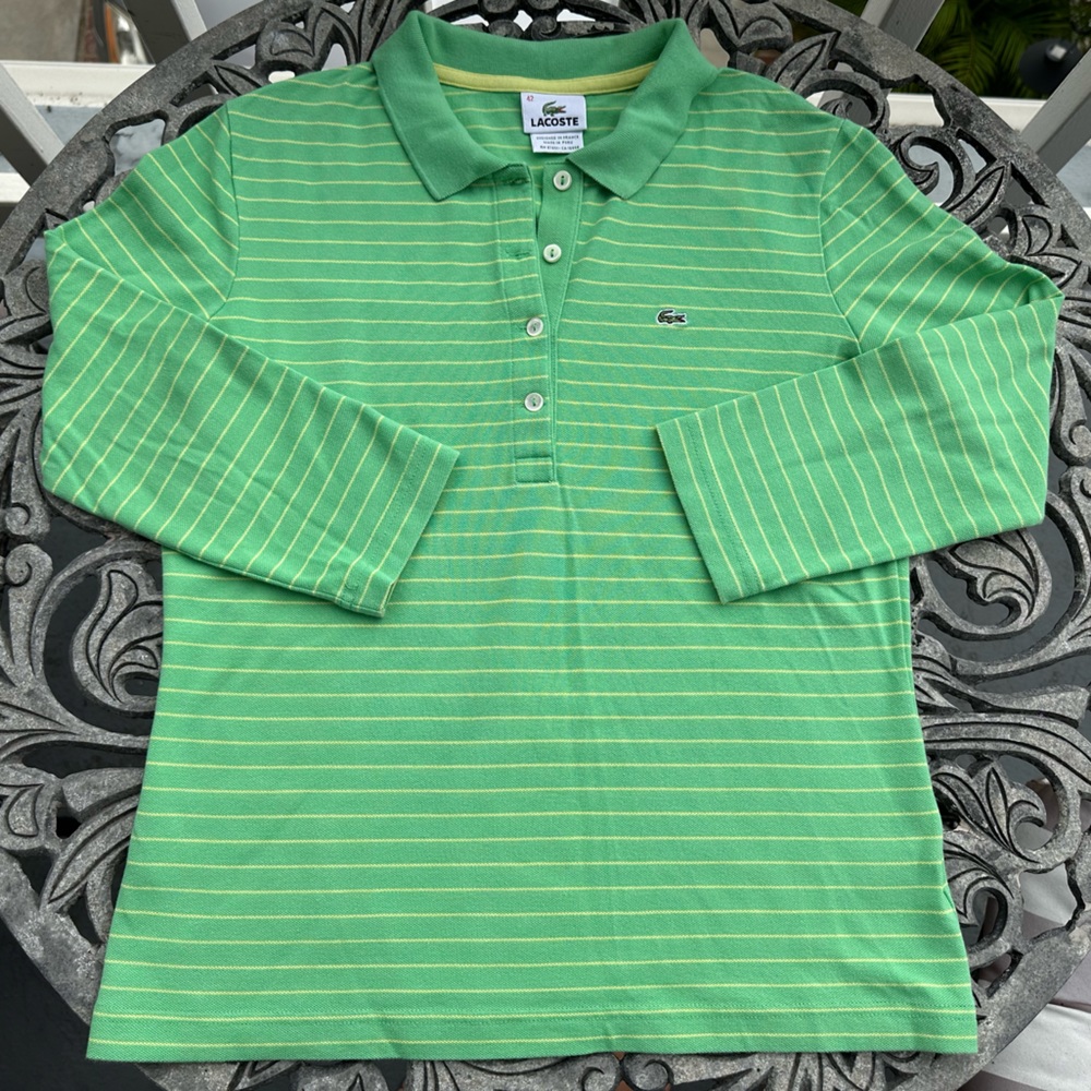 LACOSTE STRIPED POLO SHIRT size 42 (large)
